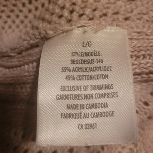 Denver Hayes Open Front Short Sleeve Cardigan Tan L - Picture 7 of 7